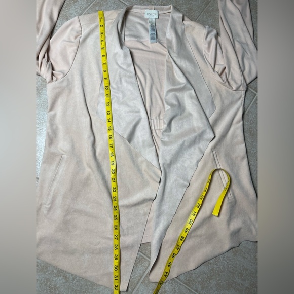 Chico’s Faux Suede Peach Double-Face Duster Cardigan Size XL - Picture 10 of 12